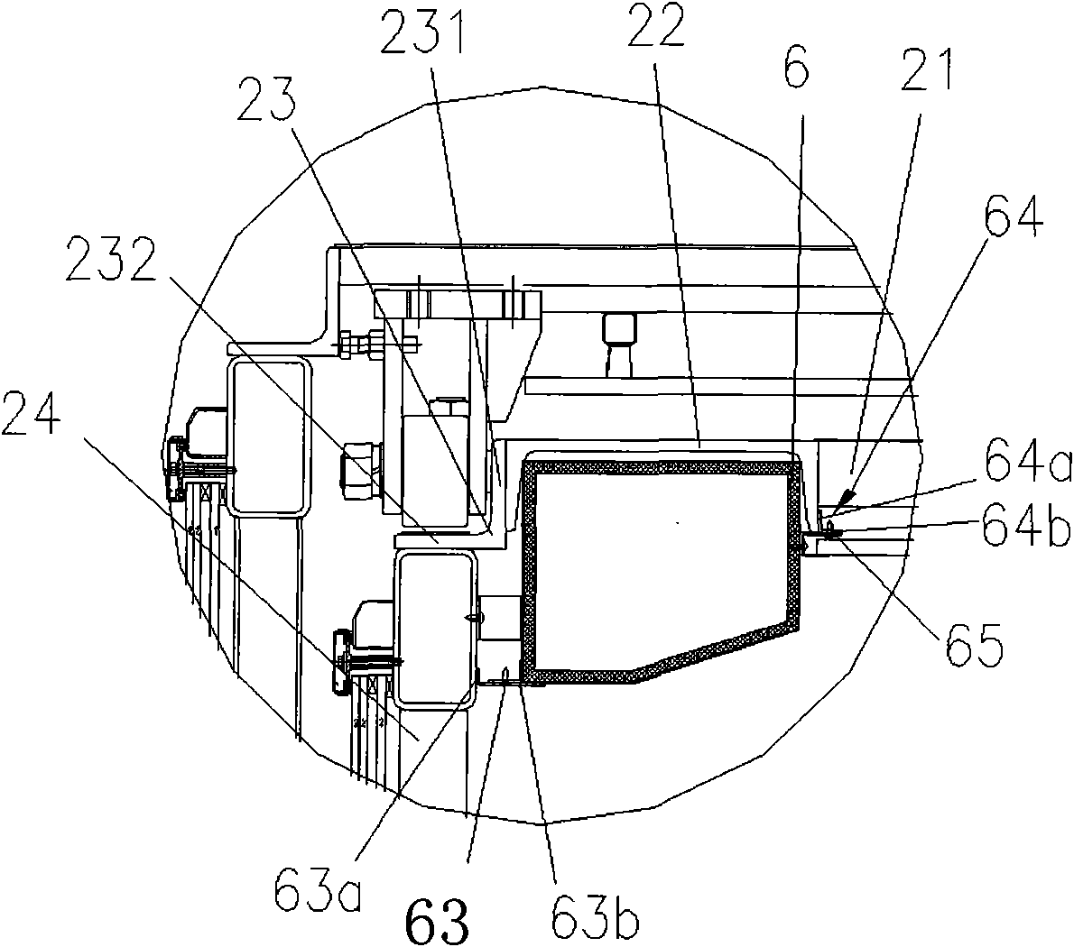 Wind pipe device, air conditioning system provided with wind pipe device and boarding bridge provided with air conditioning system