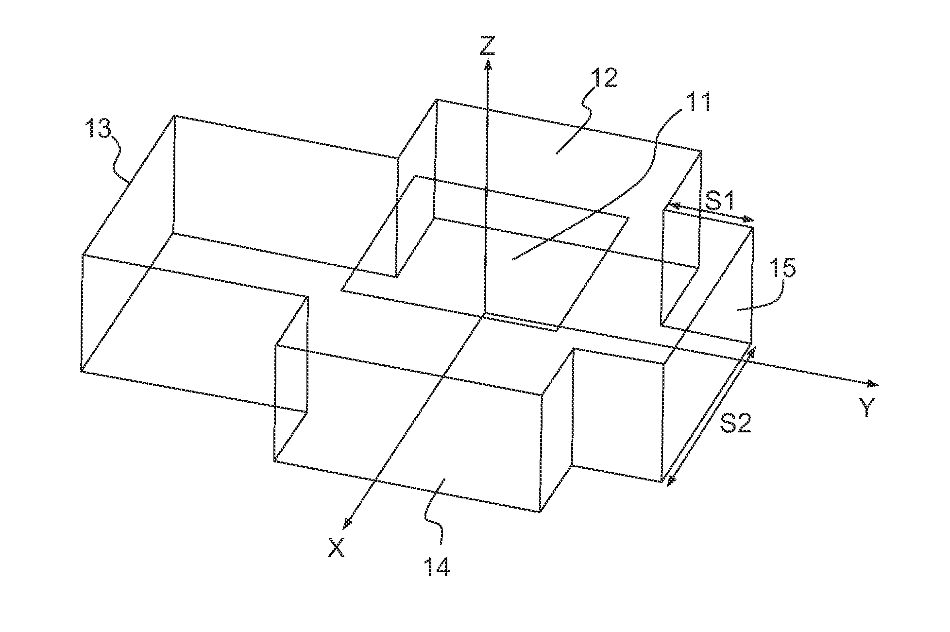 Compact bipolarization power splitter, array of a plurality of splitters, compact radiating element and planar antenna comprising such a splitter