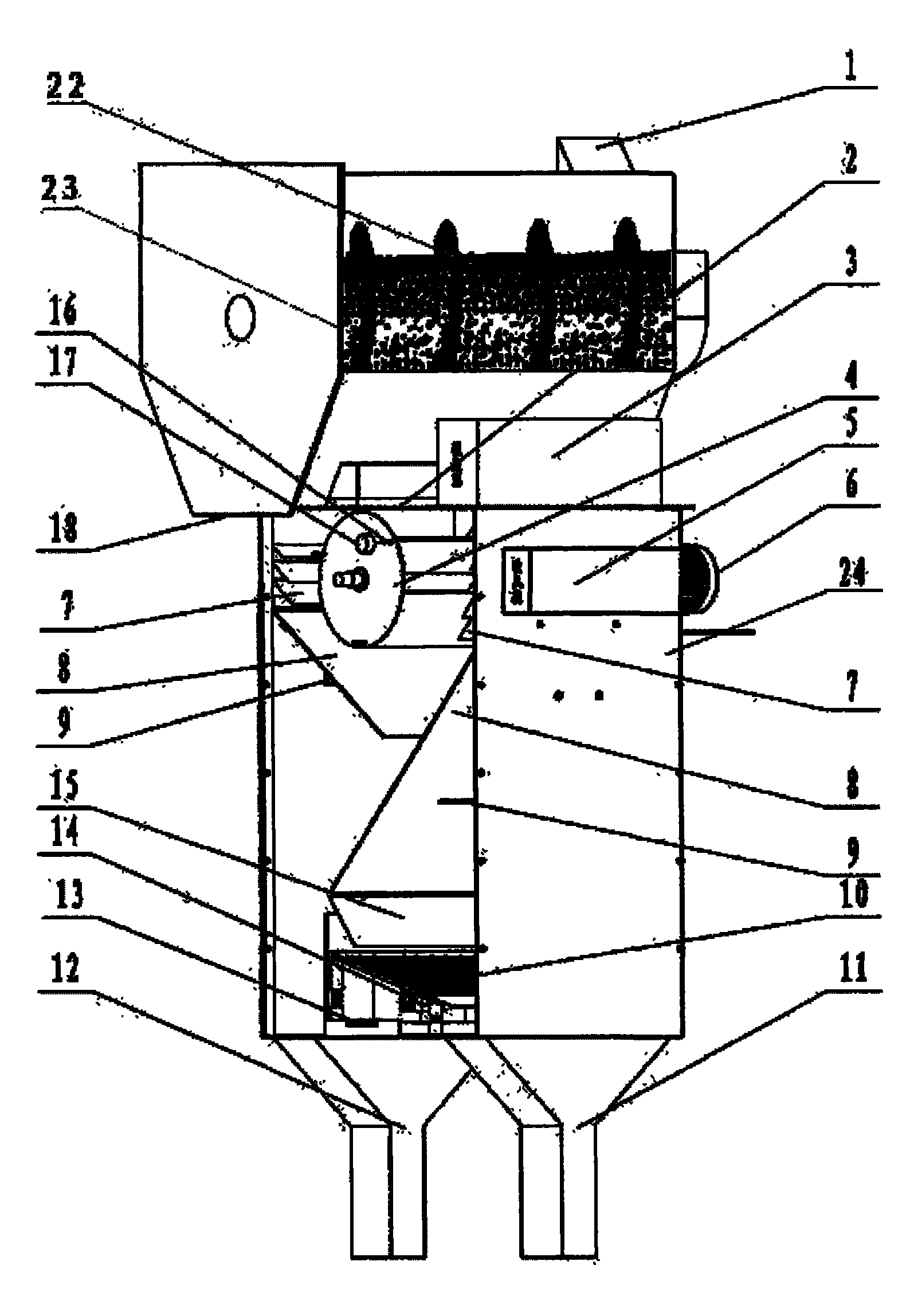 Separation method apparatus for pill-sand mixture after cast surface treatment