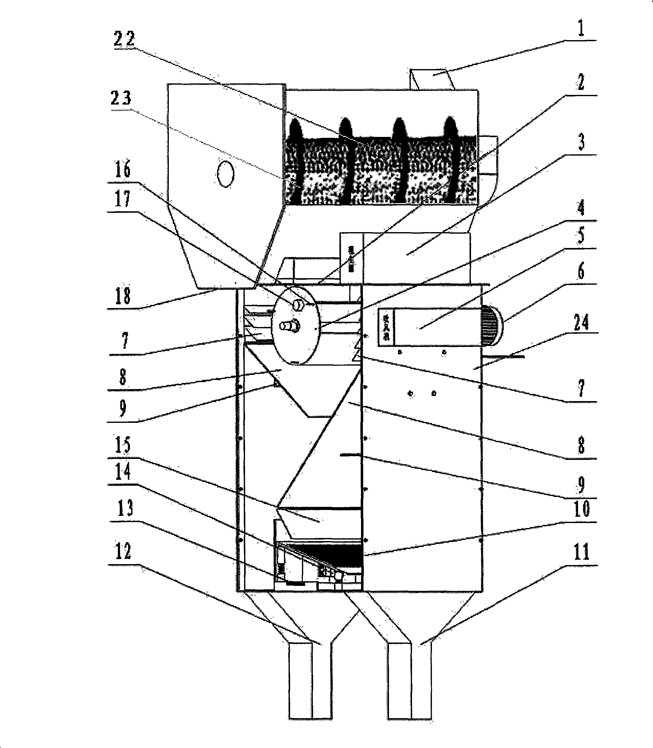 Separation method apparatus for pill-sand mixture after cast surface treatment