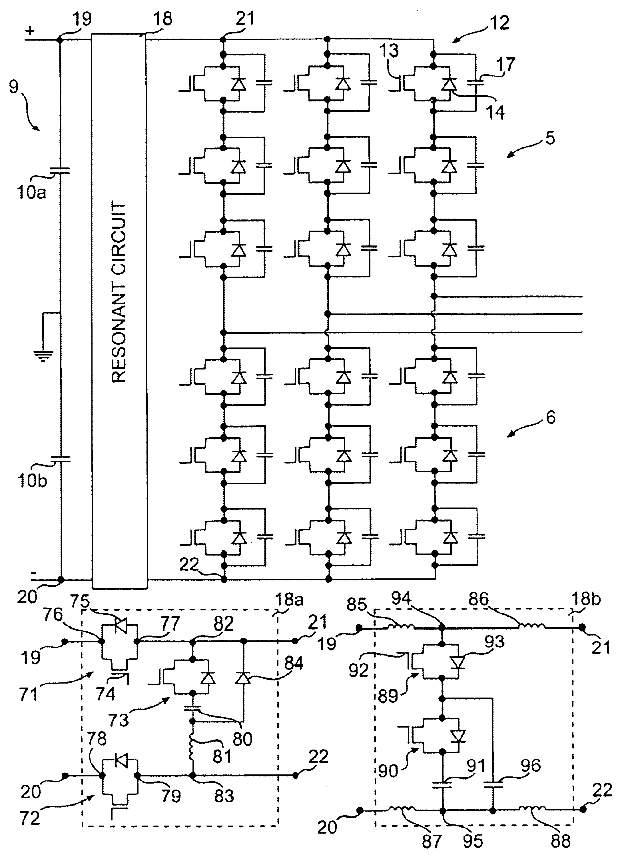 Bidirectional VSC converter with a resonant circuit