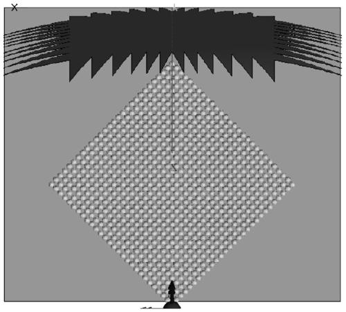 A absorbing reflective array control device for feeding image beams in a compact field anechoic chamber