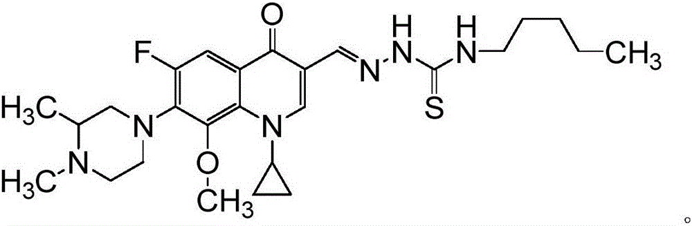 N-methyl gatifloxacin aldehyde thiosemicarbazone derivative and preparation method and application thereof