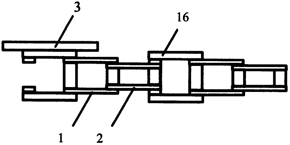 Chain link assembly, chain and film stretching device capable of reducing longitudinal shrinkage ratio