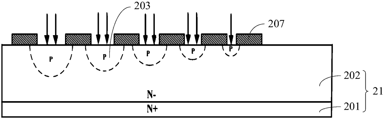 Semiconductor transversely varying doping terminal structure and preparation method thereof