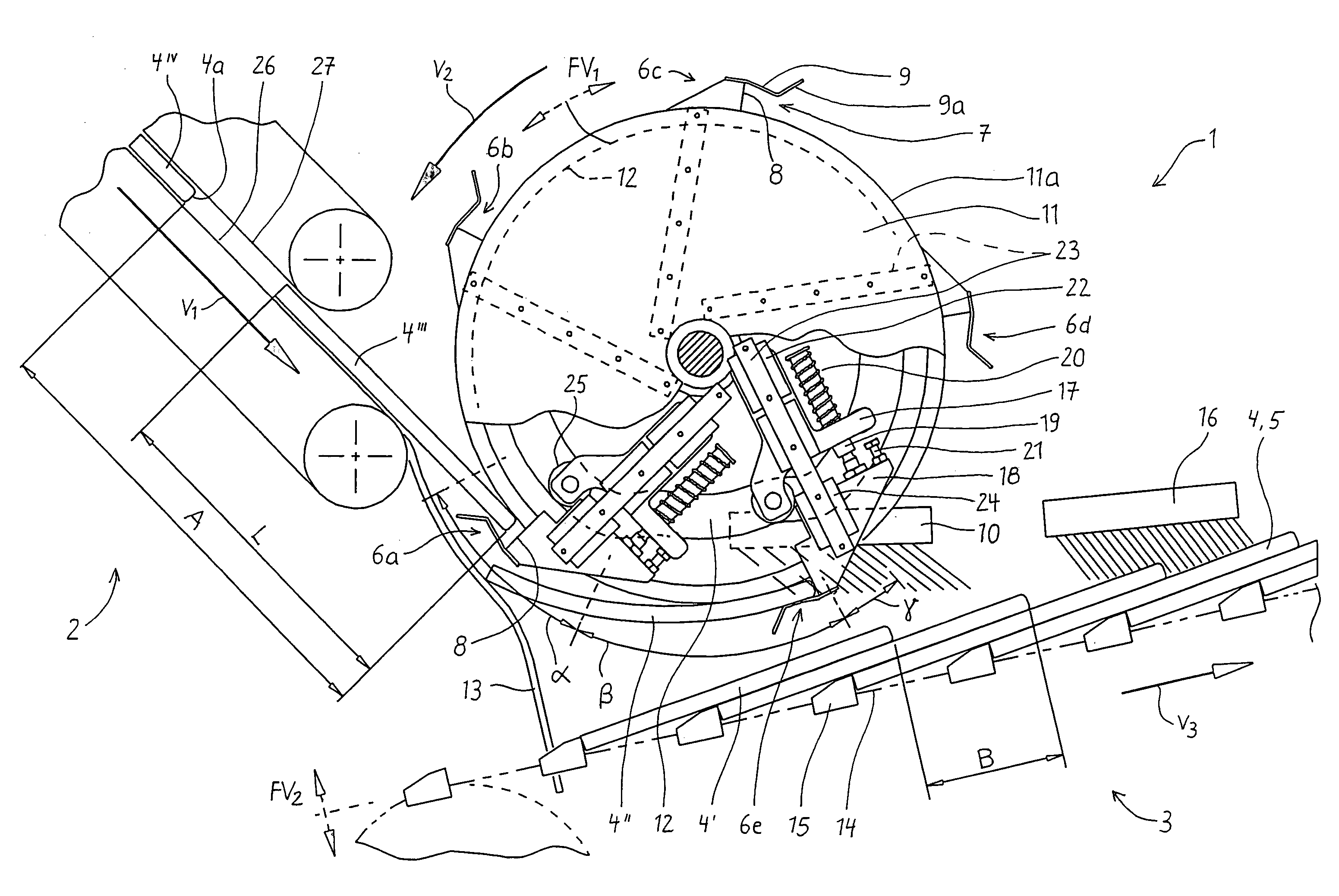 Device for depositing individual printed products, supplied in succession, in shingle formation