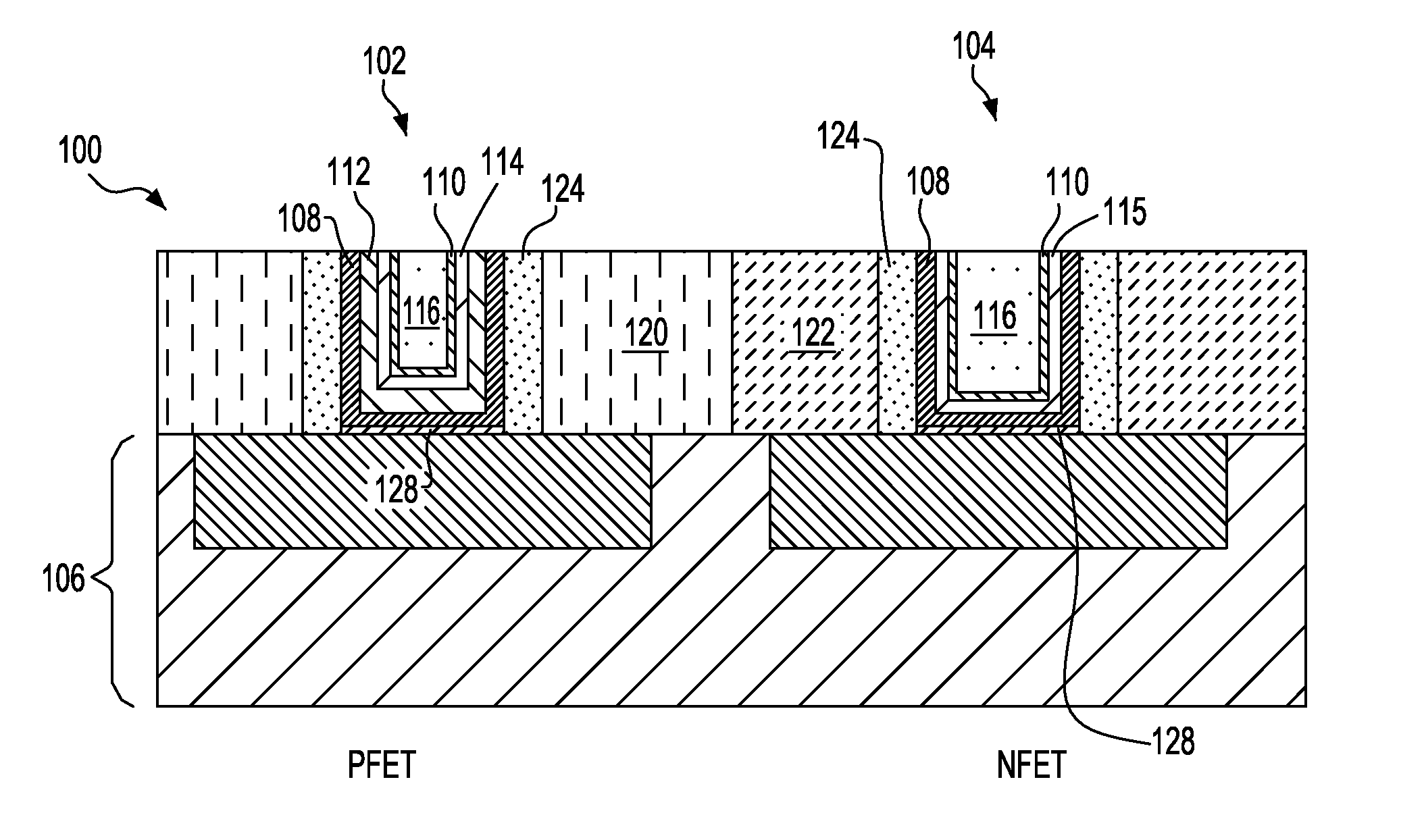 Semiconductor structure having a wetting layer