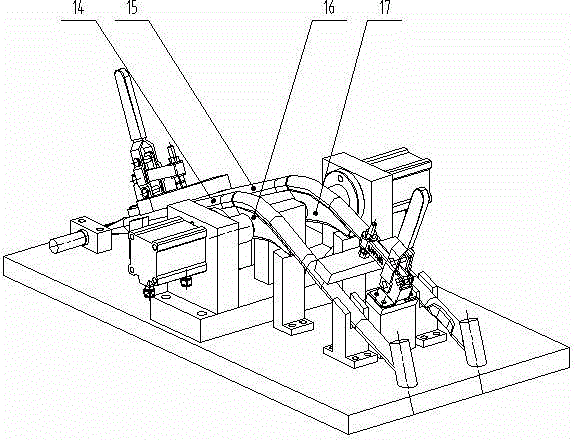 Ride-type motorcycle tail pipe assembly processing clamp and processing method thereof