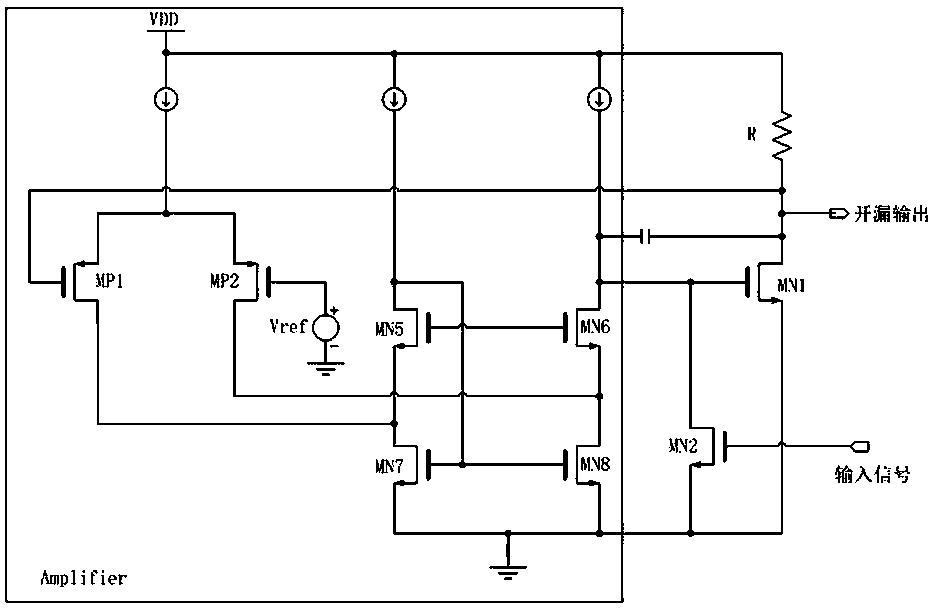 Operational amplifier compensation circuit applied to bidirectional open-drain output buffer