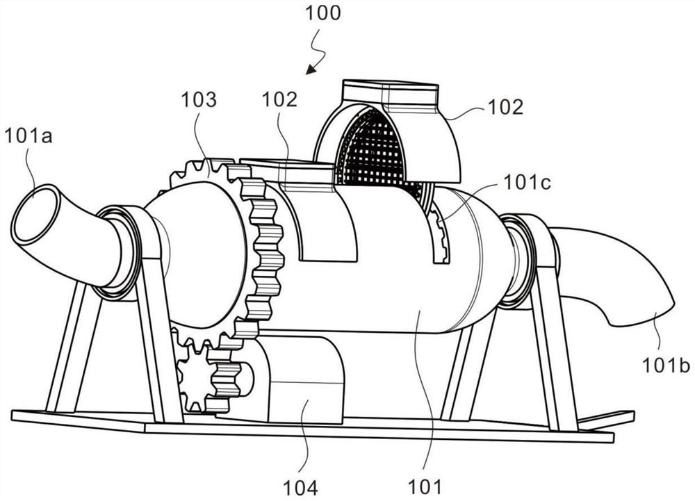 A grinding device based on pre-treatment of quartz powder