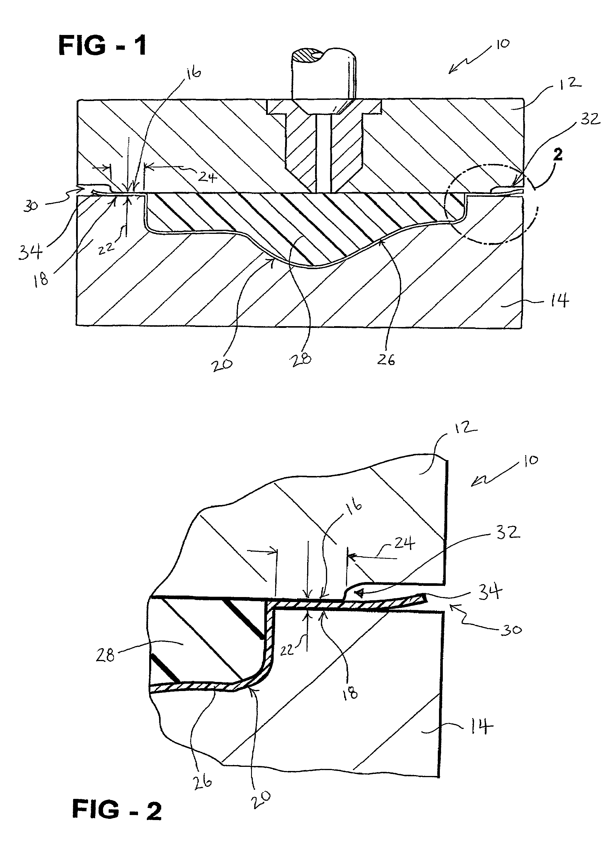 Assembly for holding plastic film within a mold