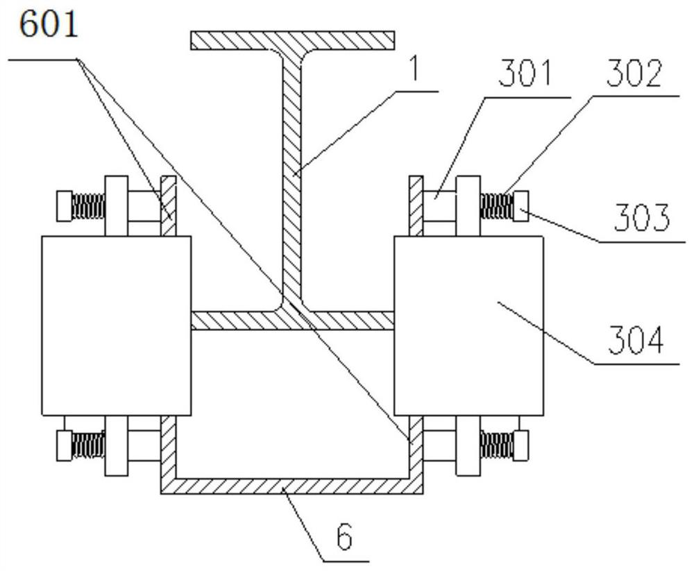 Double-machine driving type walking device for coal mine overhead rail type inspection robot and using method of double-machine driving type walking device