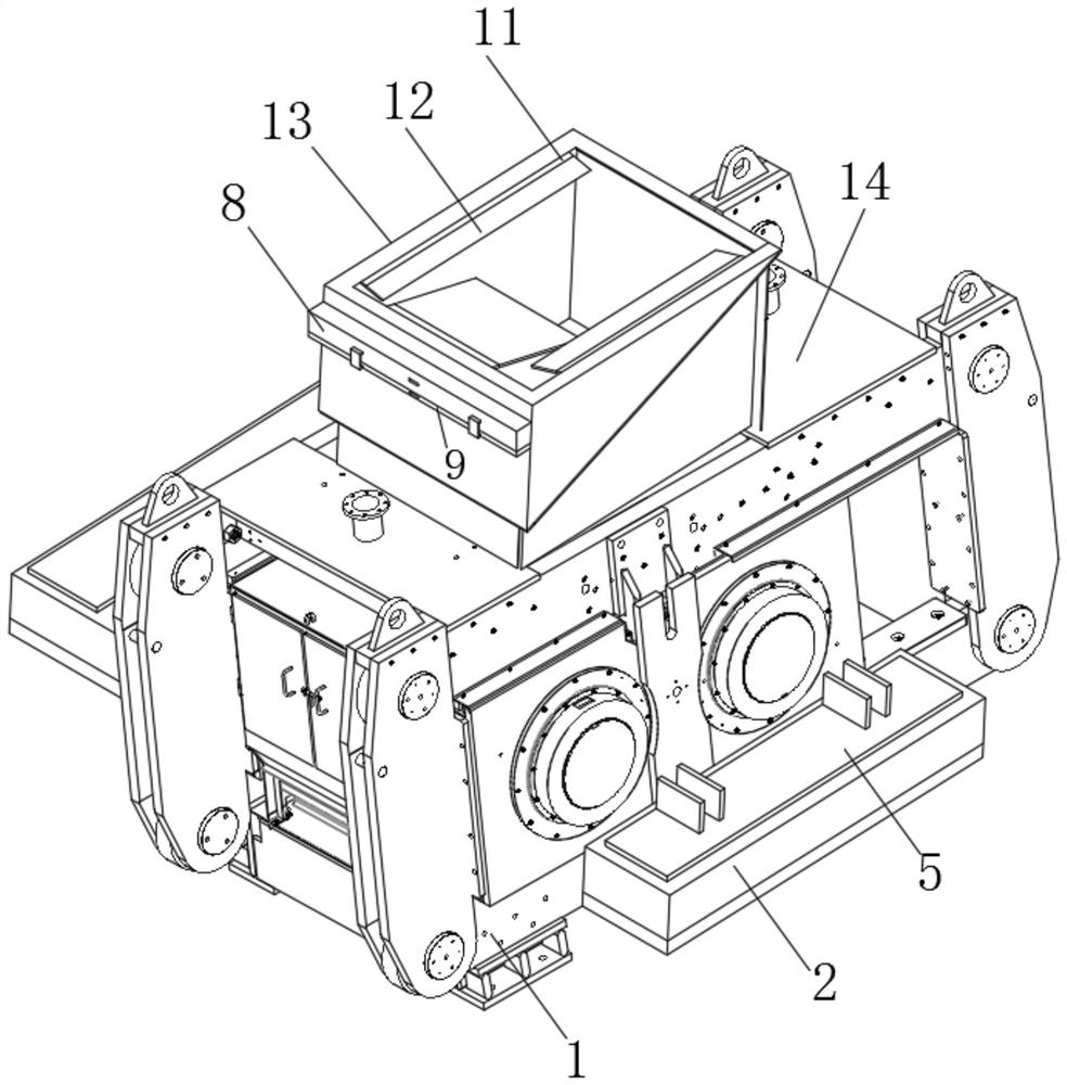 High-pressure roller mill for ore crushing and working method thereof