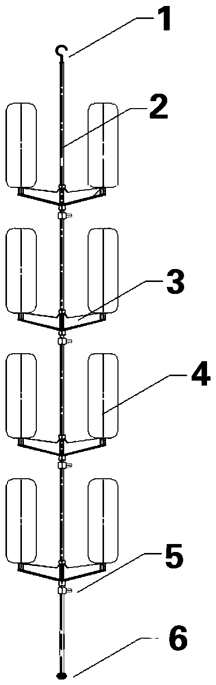 Rotary type multi-point auricularia auricula bag support rack