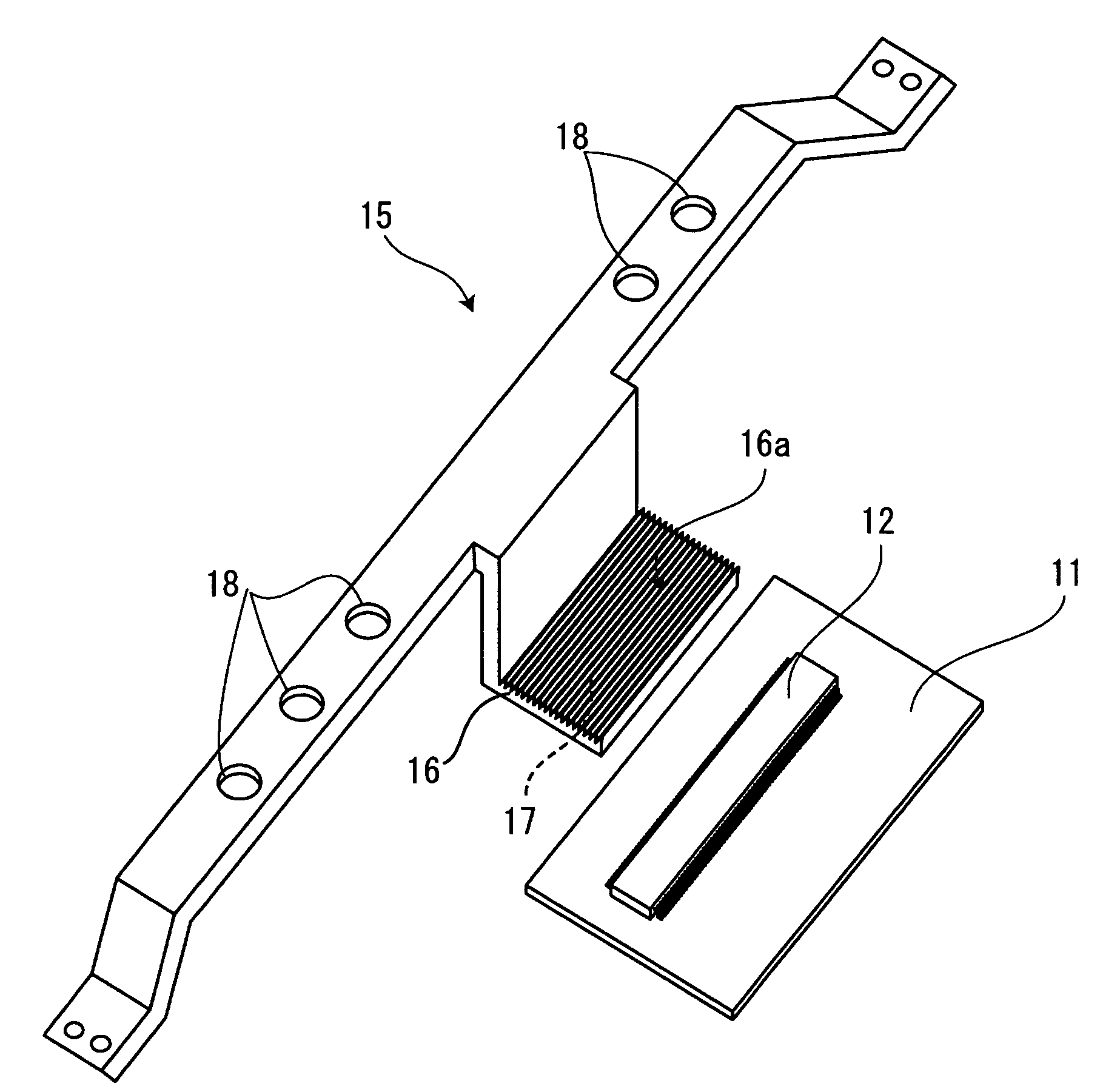 Display device provided with radiating structure and plasma display device provided with radiating structure