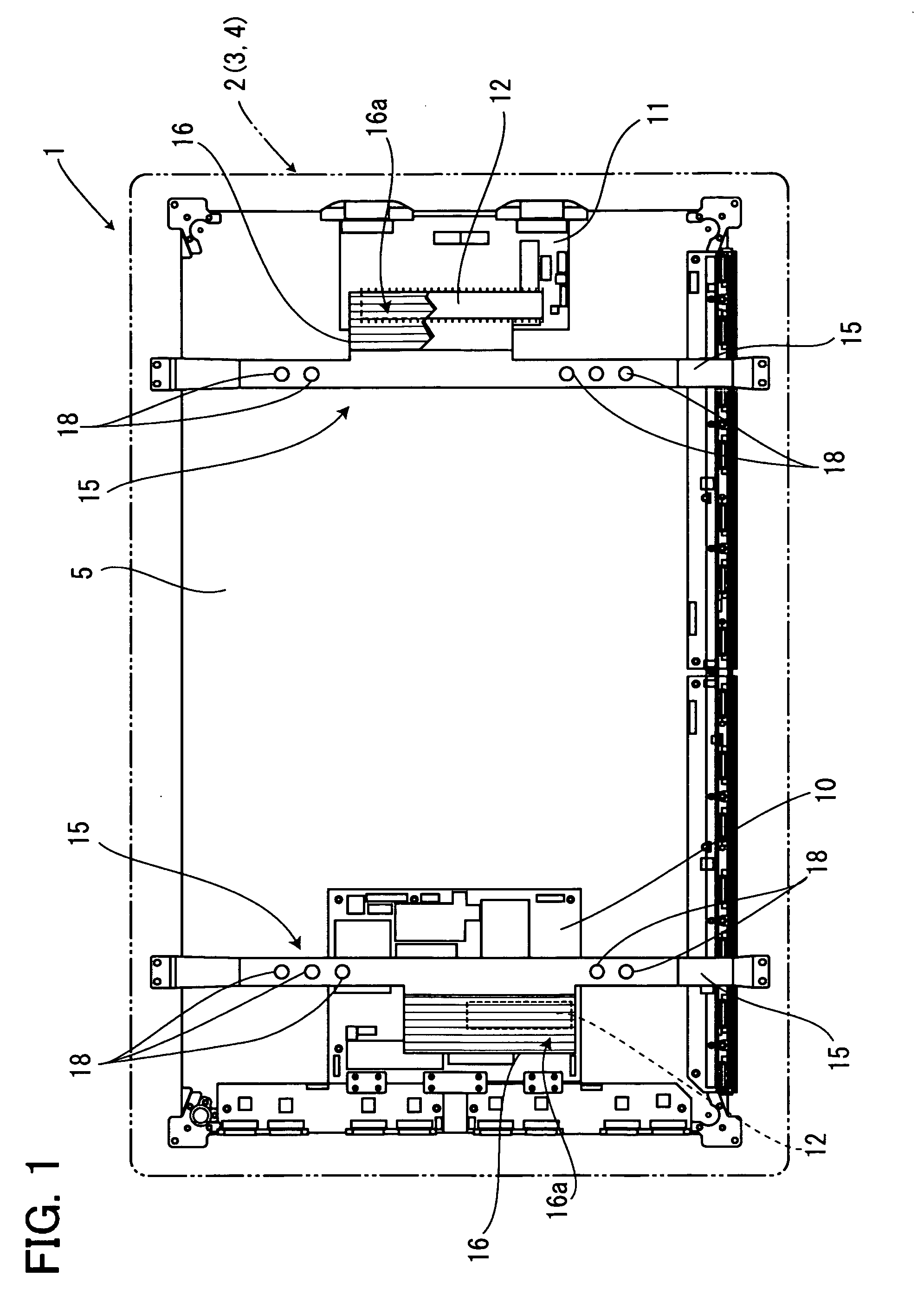 Display device provided with radiating structure and plasma display device provided with radiating structure