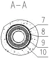 Casing pipe device structure used for oil drilling and capable of preventing casing damage due to fault slippage