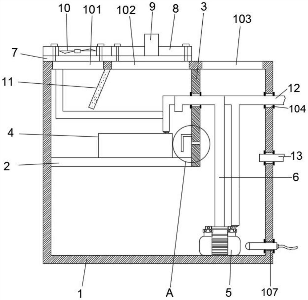 Disinfection water tank for AES antibacterial protection channel