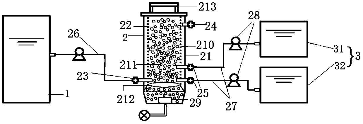 Device and method for recovering nitrogen and phosphorus in sewage by aeration disturbance type induced crystallization