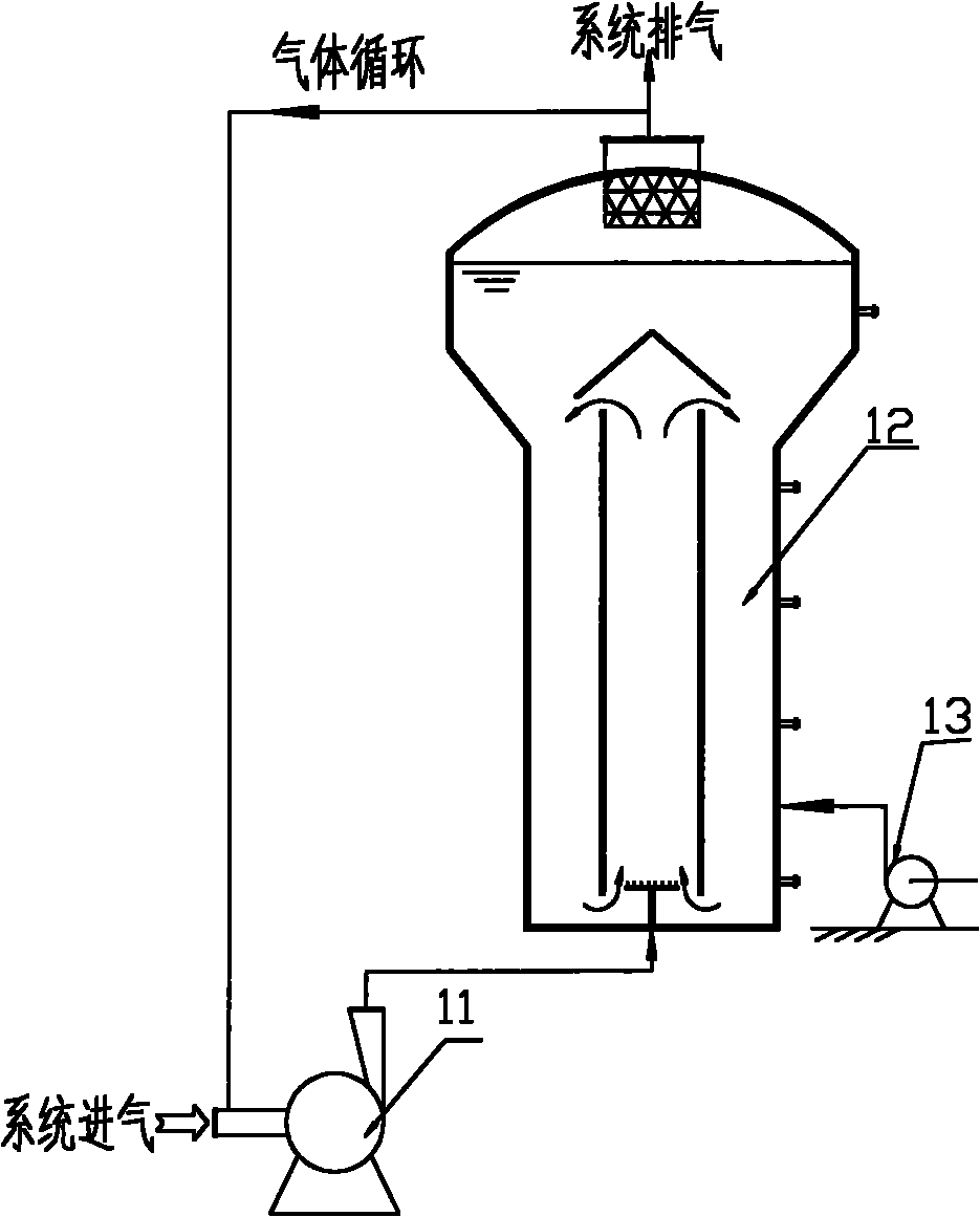 Waste gas treatment process and fluidized-bed bioreactor used for same