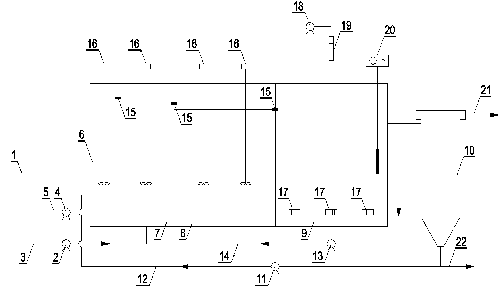 Method for achieving short-cut denitrification by continuous flow sewage treatment system