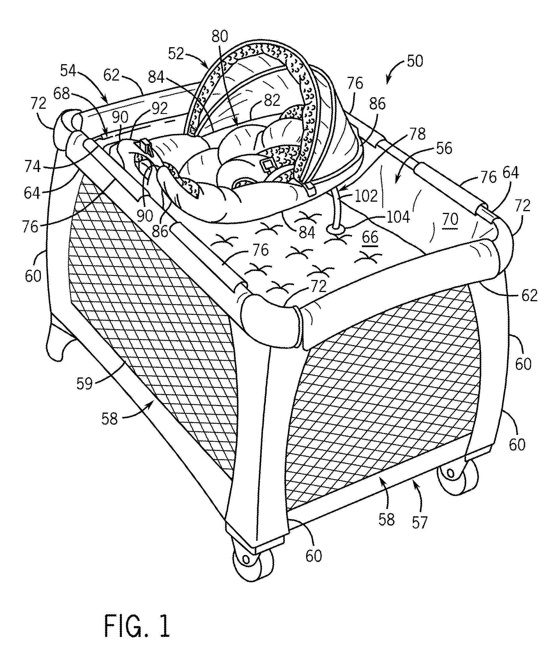 Child containment system with multiple infant support modes