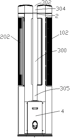 Double through flow and jet flow air conditioner with adjustable air inducing amount and adjusting method