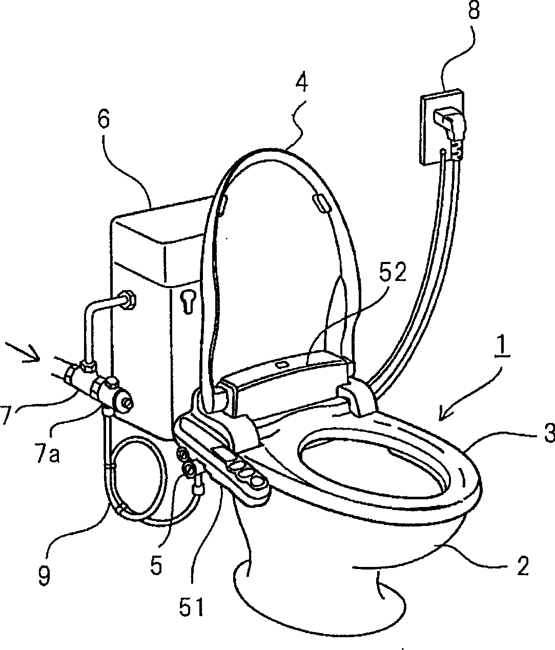 Cleaning device for toilet