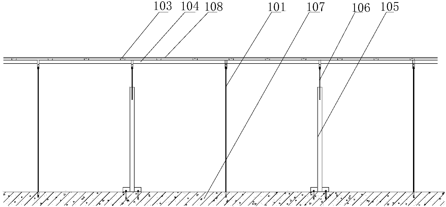 Test method for measuring ultimate bearing capacity of ceiling support system