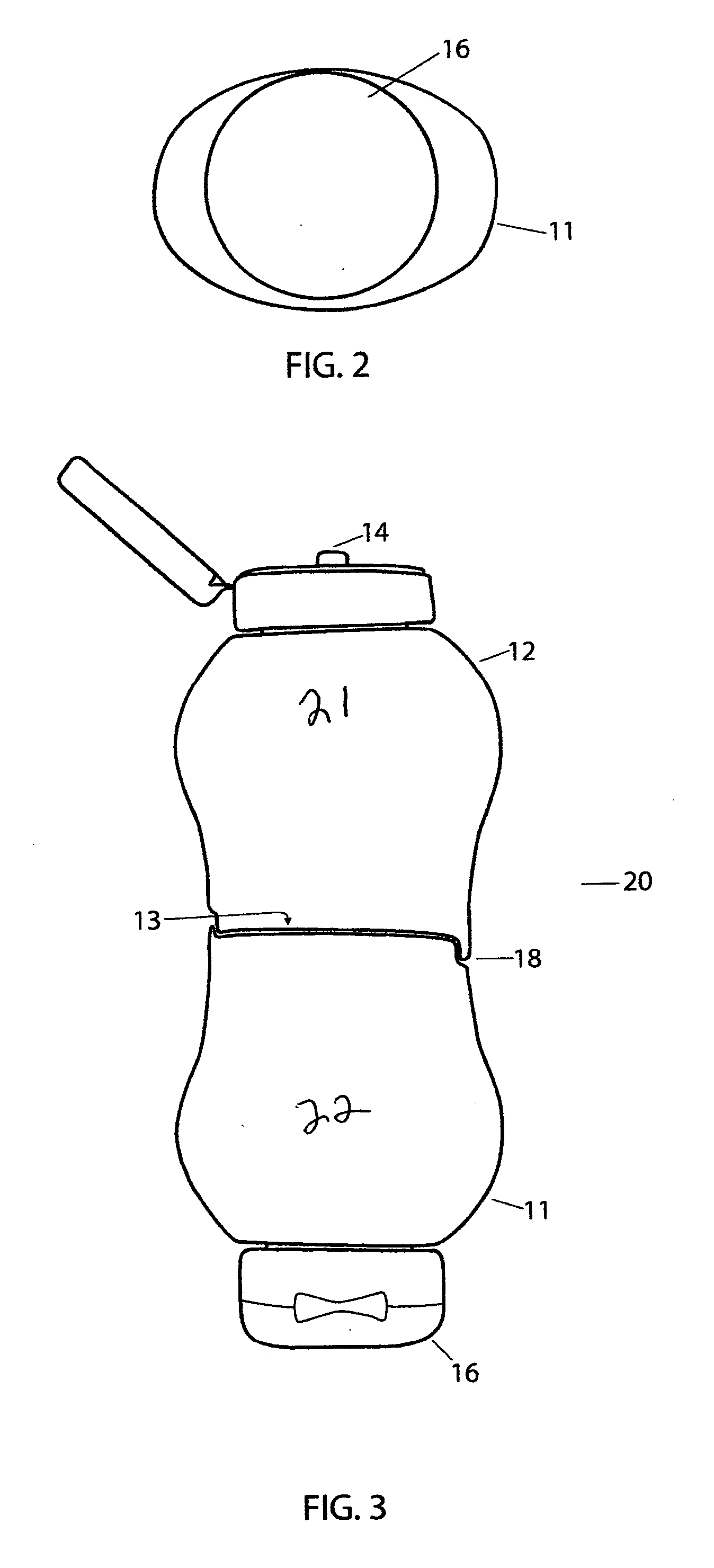 Dual compartment package for dispensing fluids
