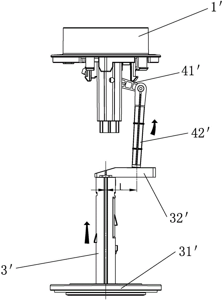 Lifting and pulling mechanism of drain valve