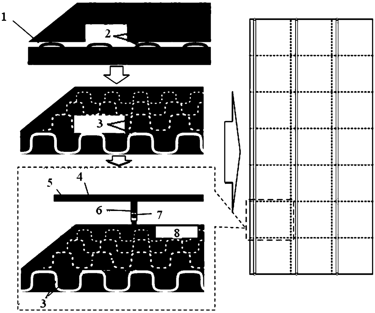 A self-induction repairing resin matrix composite material structure and preparation and repairing method