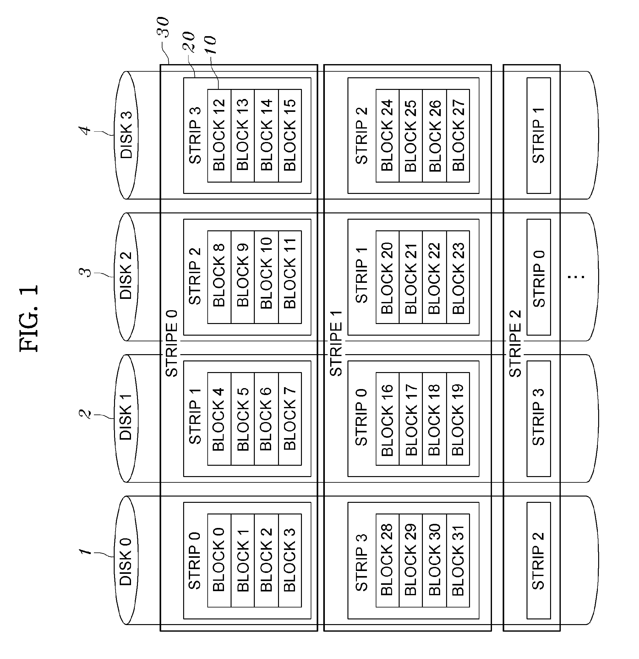 Mass prefetching method for disk array