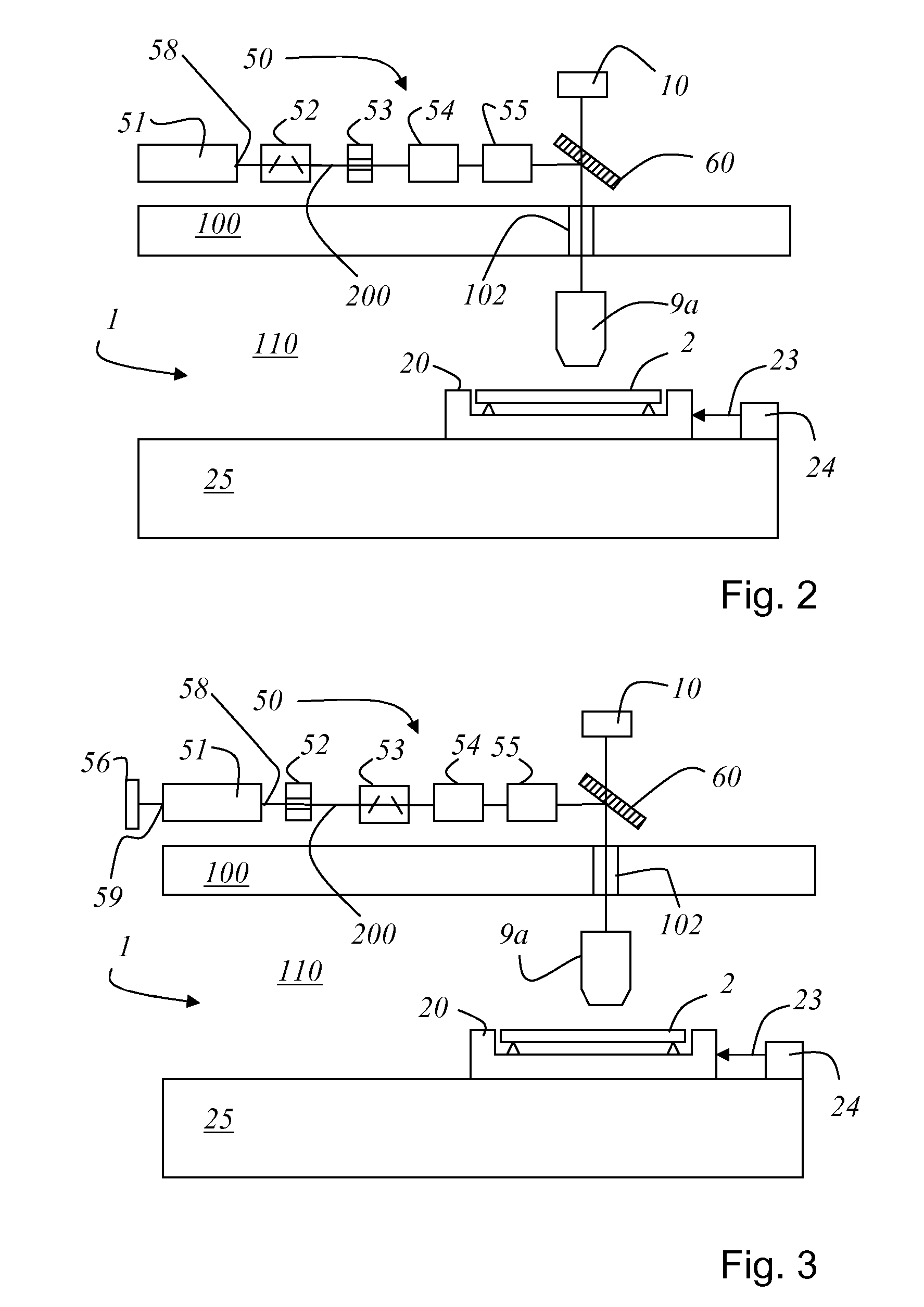 Device for determining the position of at least one structure on an object, use of an illumination apparatus with the device and use of protective gas with the device