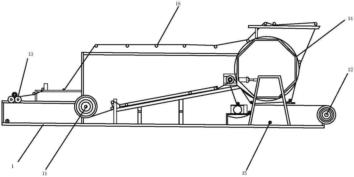 Feeding device of vertical net belt combination machine