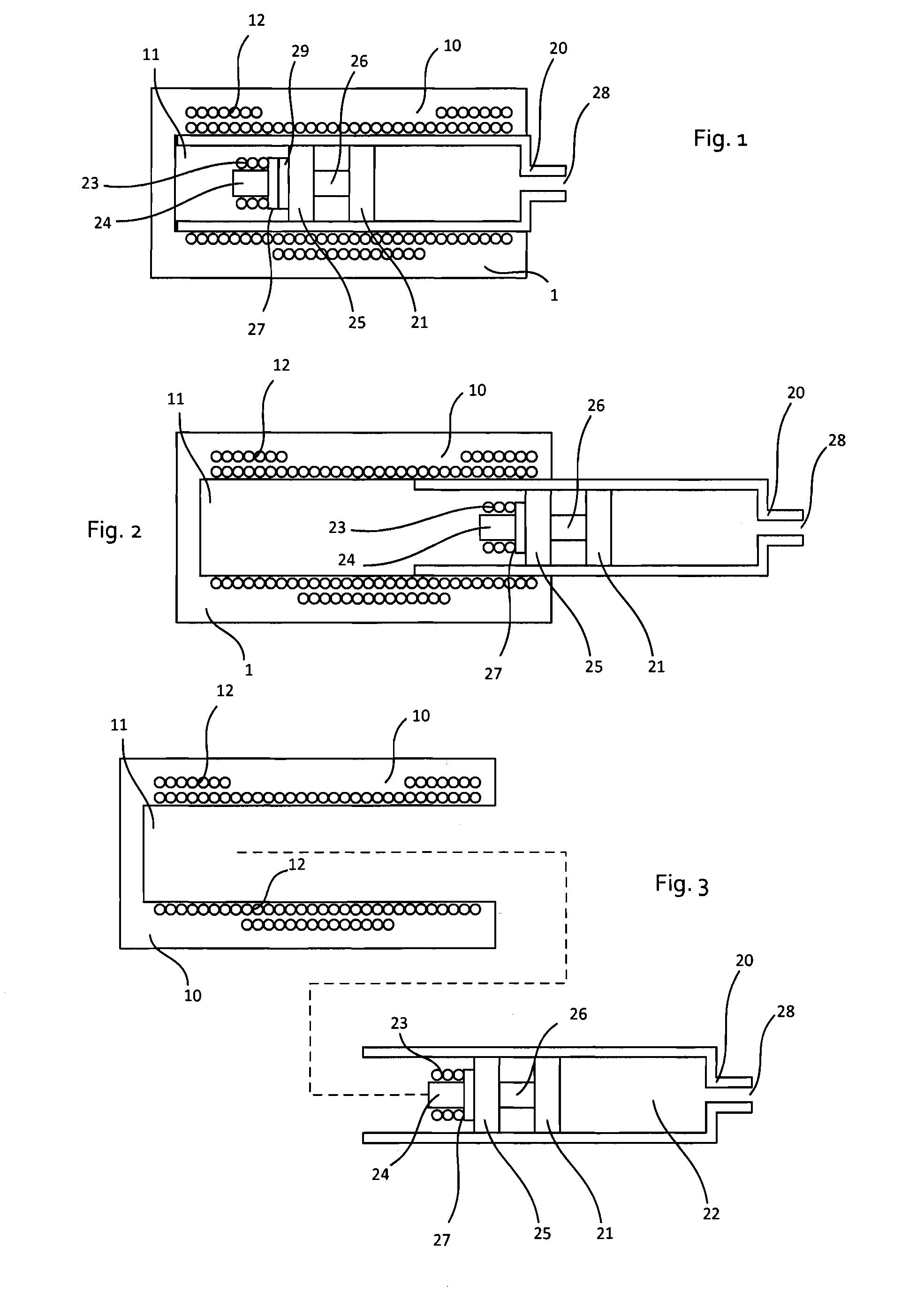 Inductively operated fluid dispensing device