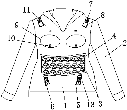 Knitted clothing facilitating breastfeeding of puerpera