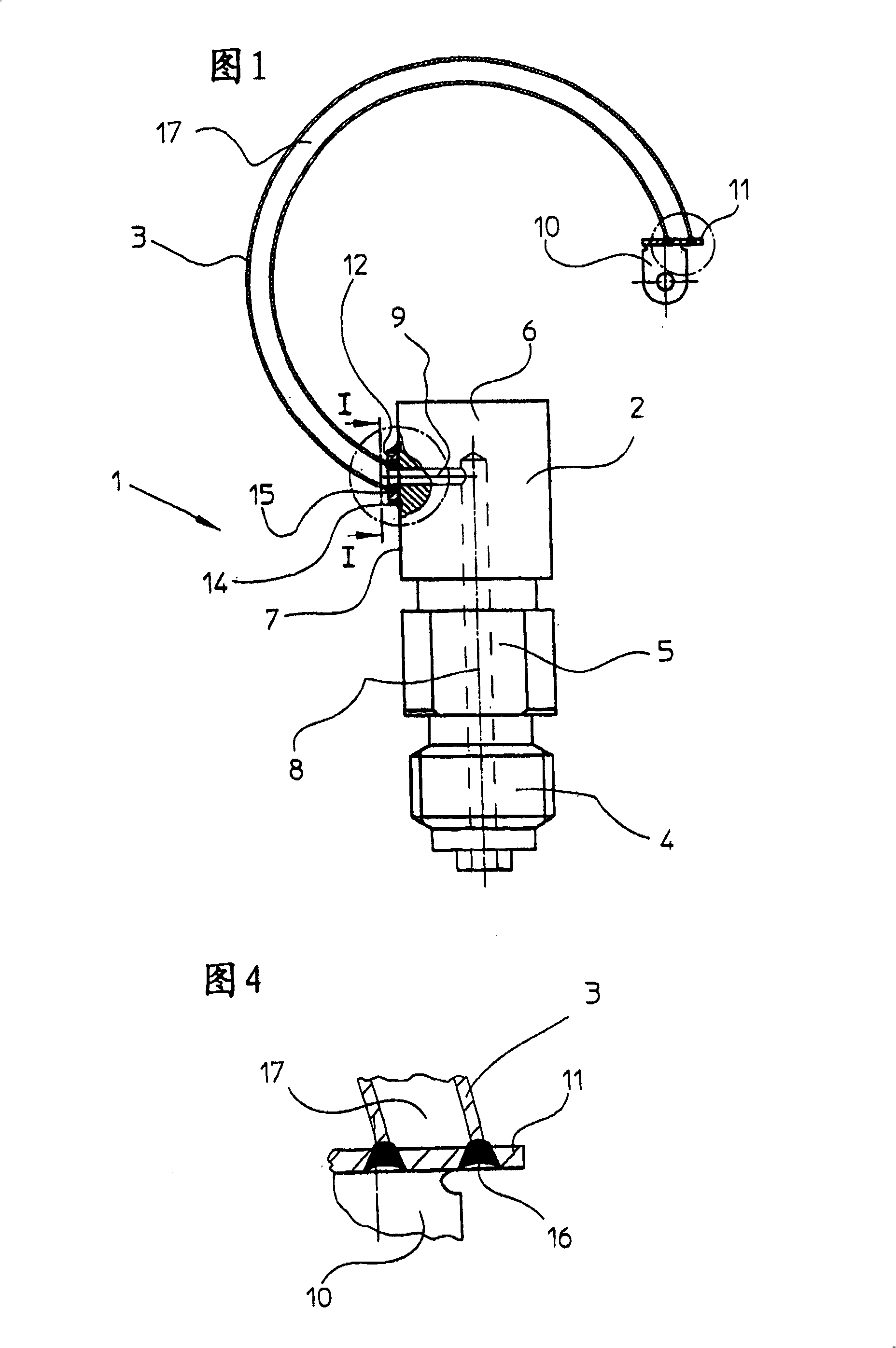 Spring-elastic measuring element comprising a flat connecting element that can be welded
