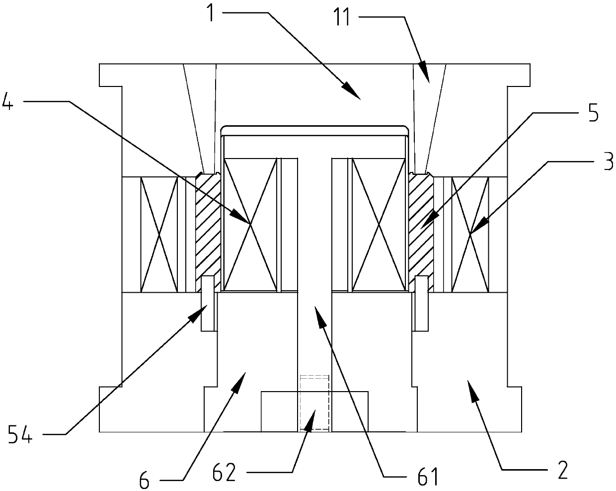 Injection die and injection method used for preparing multi-orientation anisotropic plastic magnetic body