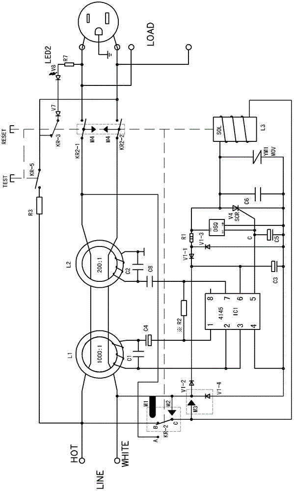 Leakage detection protection circuit with lightning protection function