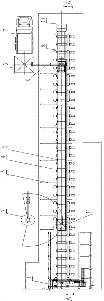 Device and method for drying scales by using slab continuous casting afterheat