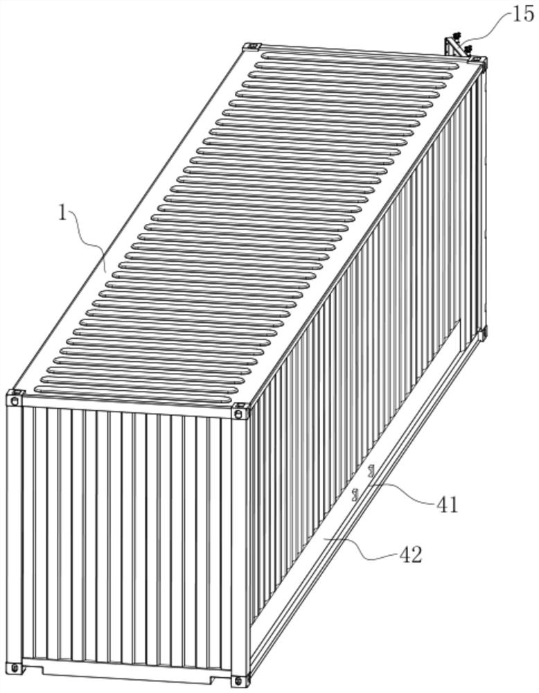 Pump body mounting structure for container type sewage treatment equipment