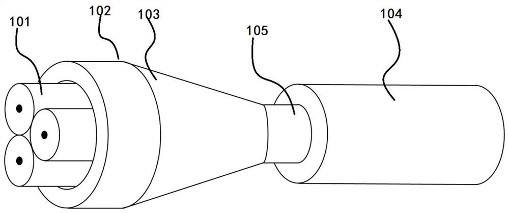 Three-branch tree-shaped photon lantern and production method thereof