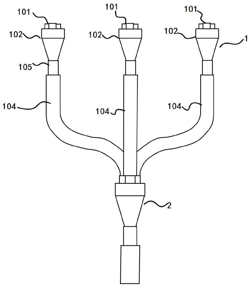 Three-branch tree-shaped photon lantern and production method thereof