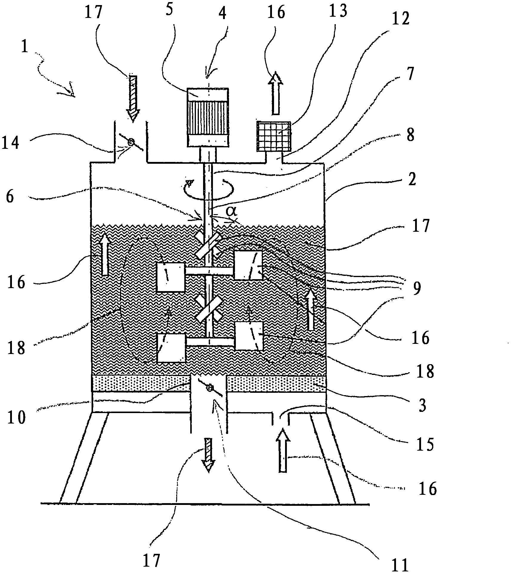 Device for processing powder for a device for manufacturing a three-dimensional object and device for manufacturing a three-dimensional object
