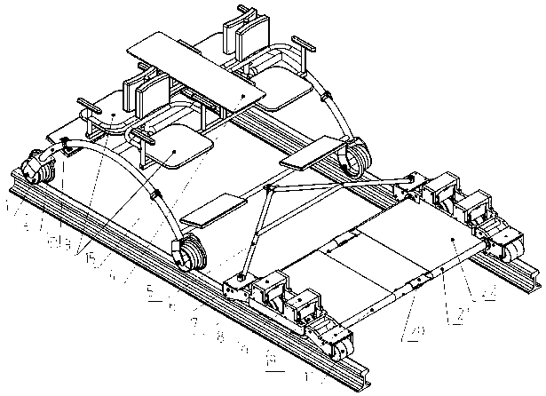 A light rail flaw detection trolley