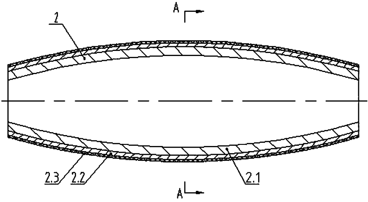 Composite roller barrel of cloth guide roller