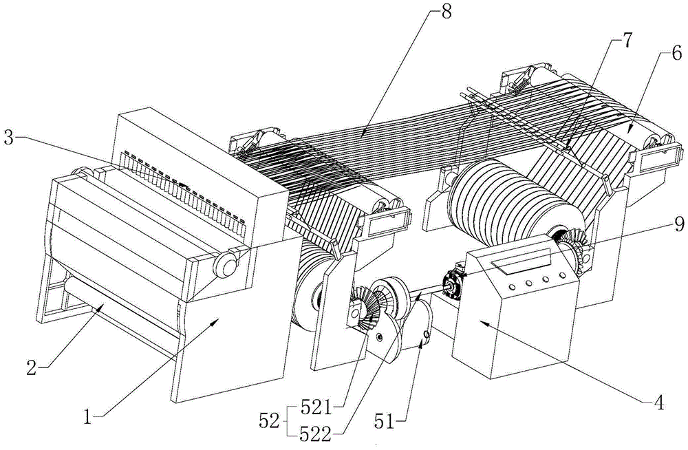 Let-off mechanism, rapier loom comprising same, and control method for let-off mechanism