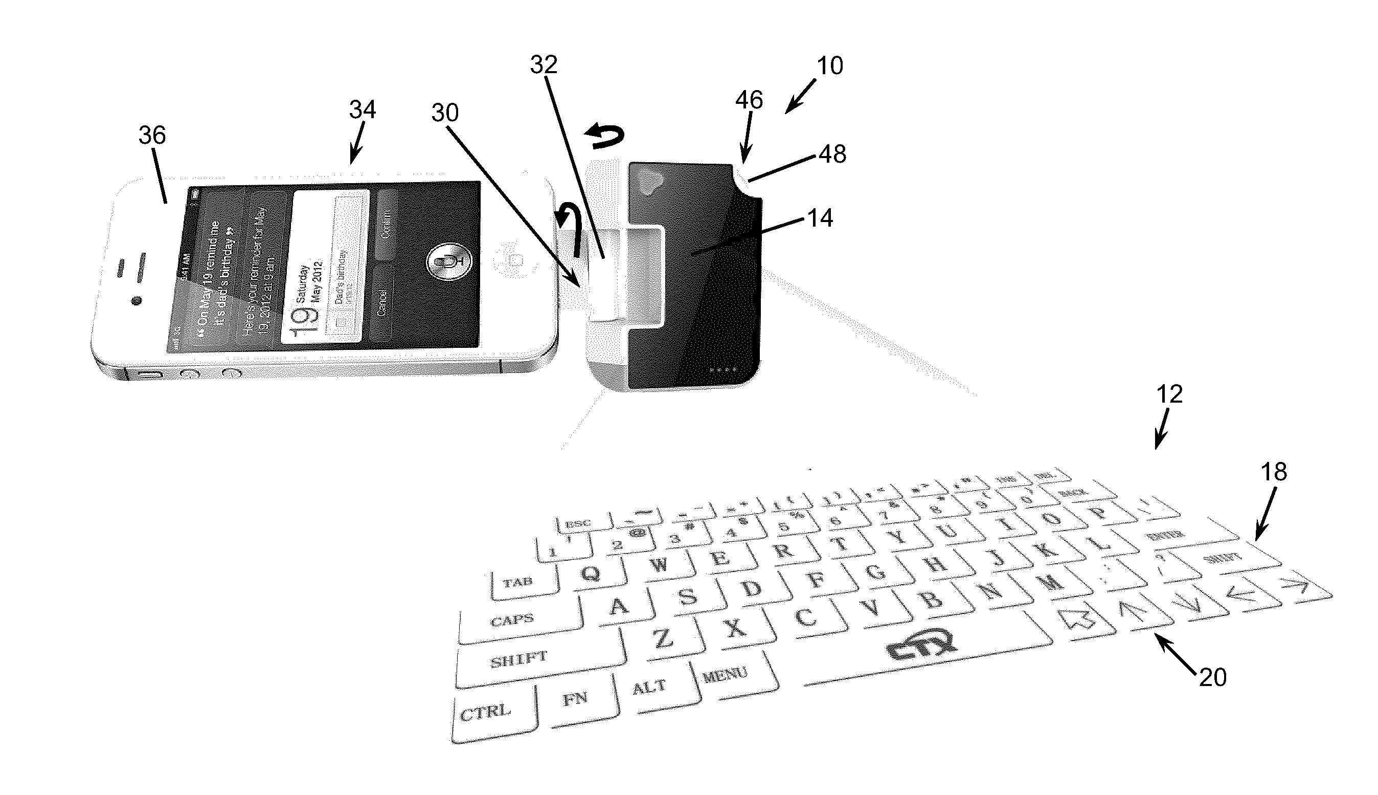 Keyboard projection system with image subtraction