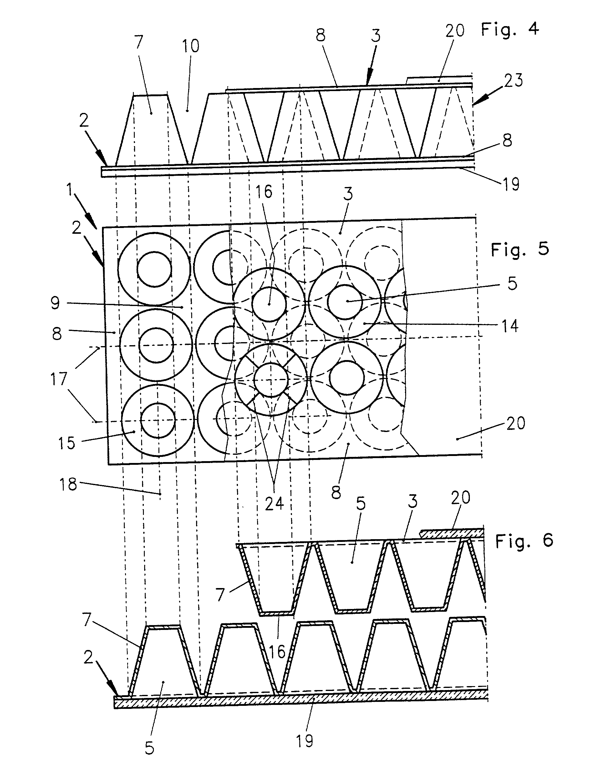 Strong lightweight panel element and apparatus for manufacturing the same